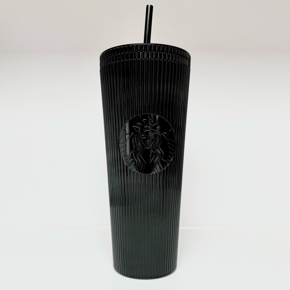 STARBUCKS 24oz TUMBLER LIMITED EDITION BEST MOST FAVORITE BLACK SHINY TEXTURED